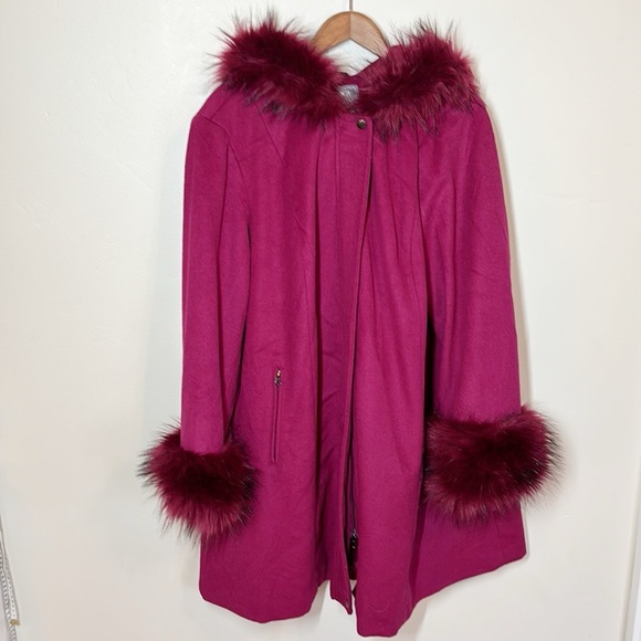 Jessica London Jacket Faux Fur Wool - Picture 8 of 8